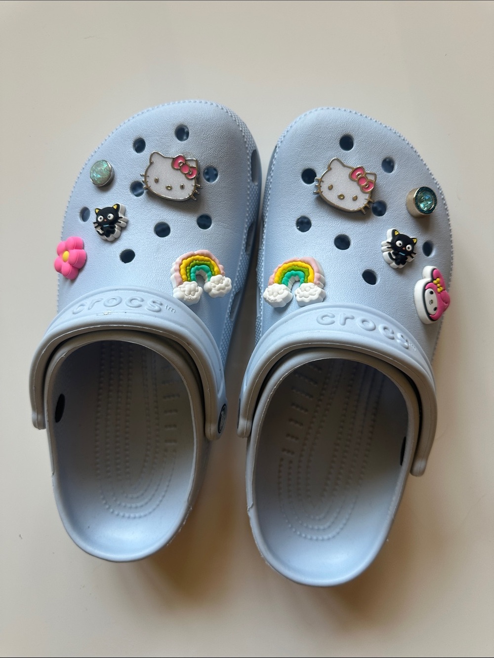 CROCS Pastel Purple Classic Clog with Hello Kitty Jibbitz Charms